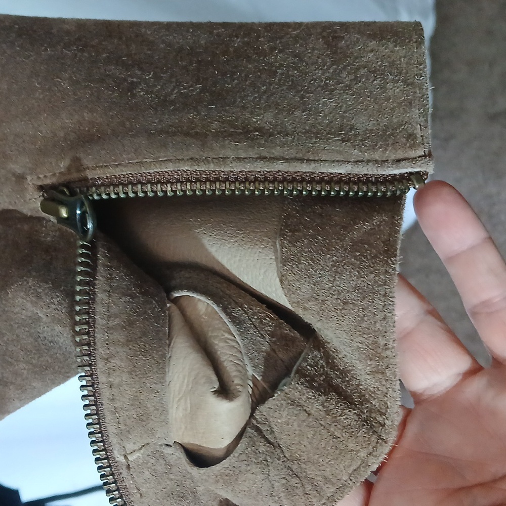 🤎 The Territory Ahead Brown Suede Zip-Up Hoodie | Soft Leather | Size M - Picture 6 of 10